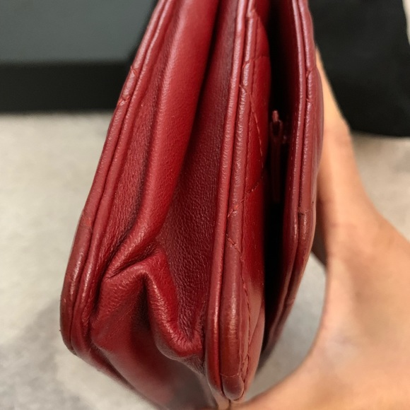 Chanel Classic Wallet on Chain Red Lambskin SHW - Picture 6 of 16